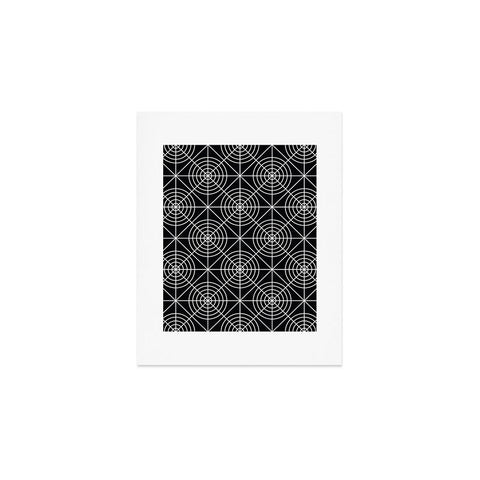 Fimbis Circle Squares Black and White Art Print