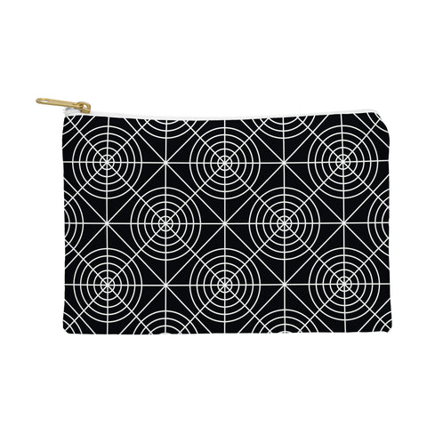 Fimbis Circle Squares Black and White Pouch