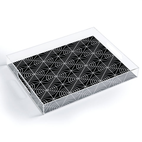 Fimbis Circle Squares Black and White Acrylic Tray