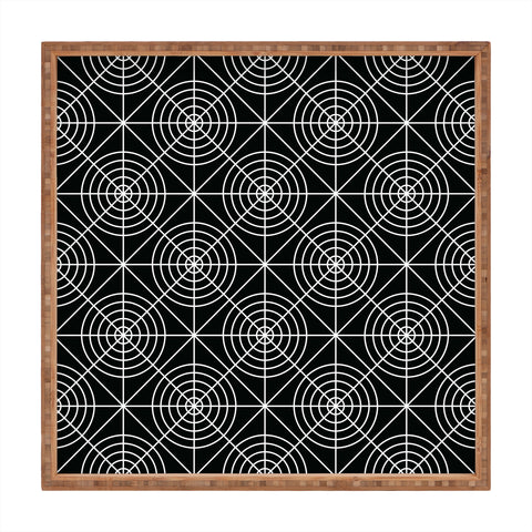 Fimbis Circle Squares Black and White Square Tray