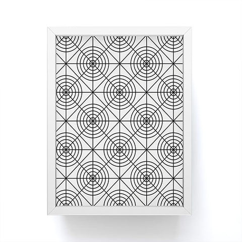 Fimbis Circle Squares Black White 2 Framed Mini Art Print