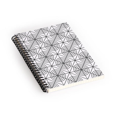 Fimbis Circle Squares Black White 2 Spiral Notebook