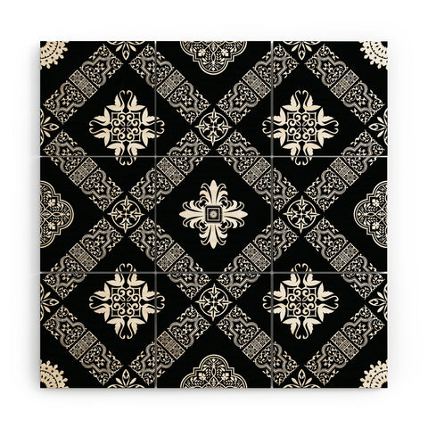 Fimbis Elizabethan Black And White Wood Wall Mural