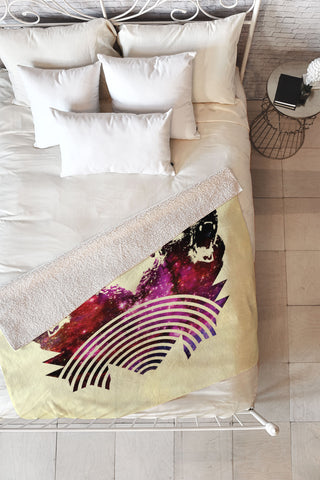 Fimbis Its A Grizzly Space Out There Fleece Throw Blanket