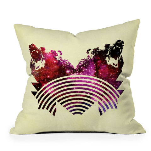 Fimbis Its A Grizzly Space Out There Throw Pillow