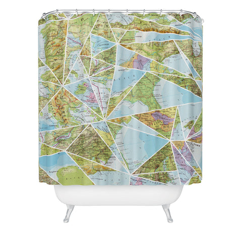 Fimbis Its A Mixed Up World Shower Curtain