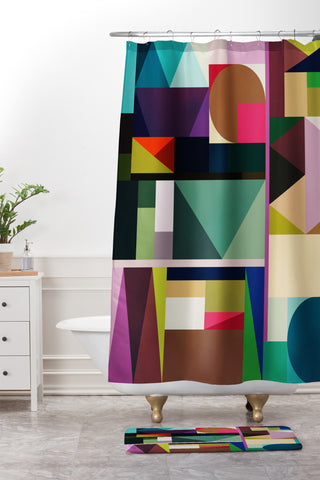 Fimbis Kaku Shower Curtain And Mat