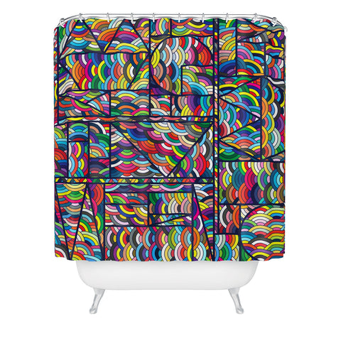 Fimbis Kaku Technicolor Shower Curtain