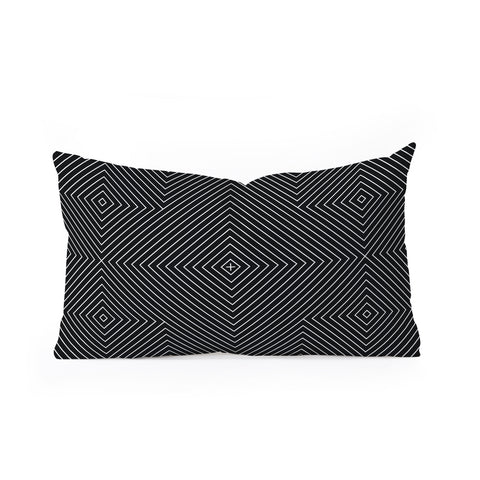 Fimbis Kernoga Black and White 1 Oblong Throw Pillow