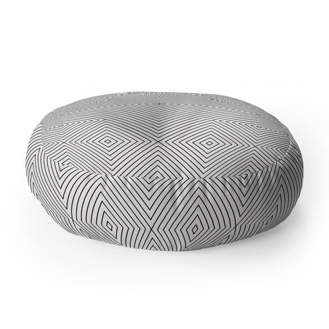 Fimbis Kernoga Black and White 2 Floor Pillow Round