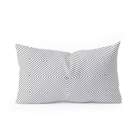 Fimbis Kernoga Black and White 2 Oblong Throw Pillow
