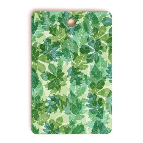 Fimbis Leaves Green Cutting Board Rectangle