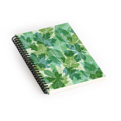 Fimbis Leaves Green Spiral Notebook