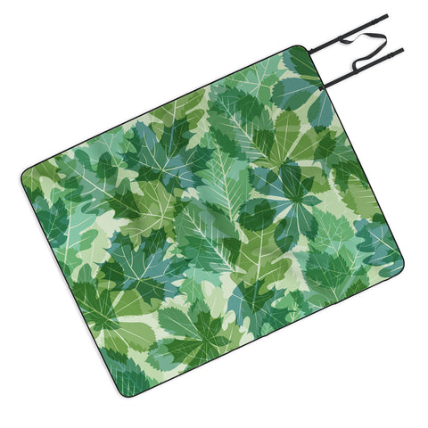 Fimbis Leaves Green Picnic Blanket