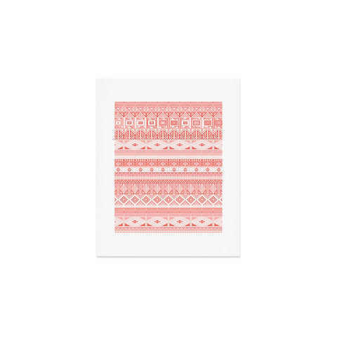 Fimbis Living Coral Aztec Art Print