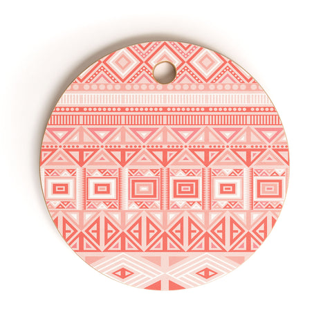 Fimbis Living Coral Aztec Cutting Board Round
