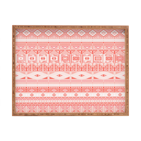 Fimbis Living Coral Aztec Rectangular Tray