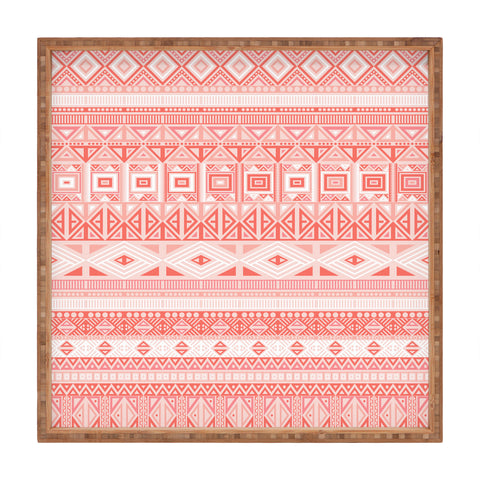 Fimbis Living Coral Aztec Square Tray