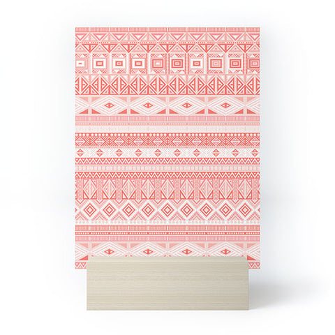 Fimbis Living Coral Aztec Mini Art Print