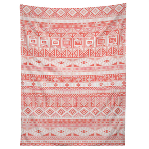 Fimbis Living Coral Aztec Tapestry