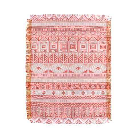 Fimbis Living Coral Aztec Throw Blanket