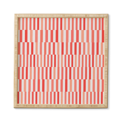 Fimbis Living Coral Stripes Framed Wall Art