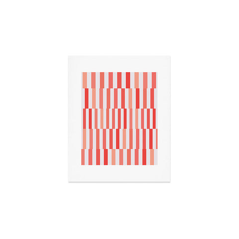 Fimbis Living Coral Stripes Art Print