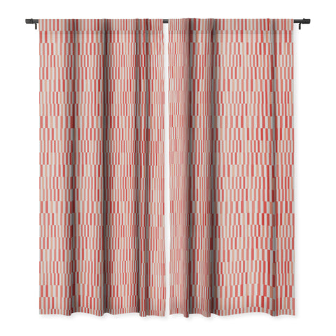 Fimbis Living Coral Stripes Blackout Window Curtain