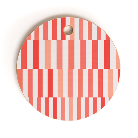 Fimbis Living Coral Stripes Cutting Board Round
