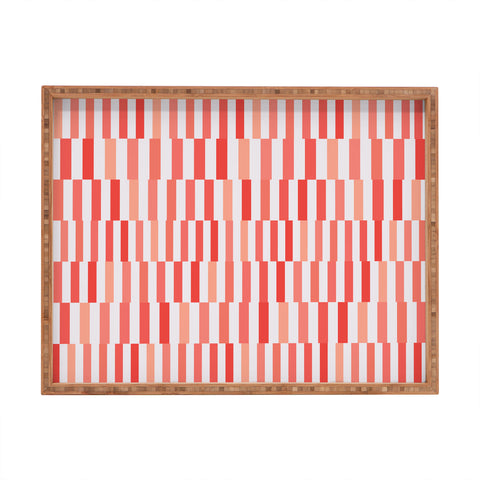 Fimbis Living Coral Stripes Rectangular Tray