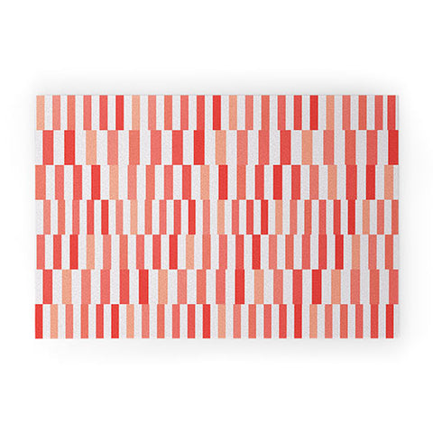 Fimbis Living Coral Stripes Welcome Mat