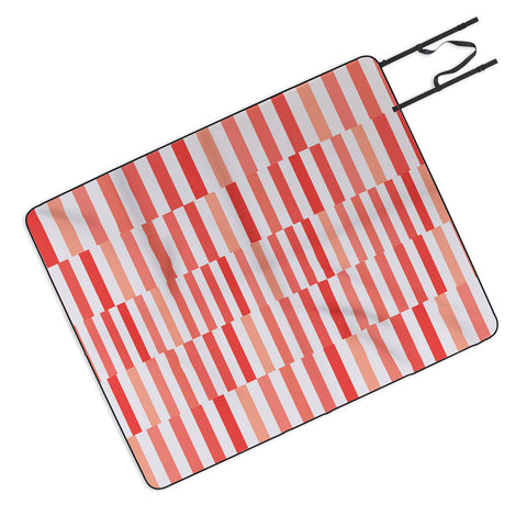 Fimbis Living Coral Stripes Picnic Blanket