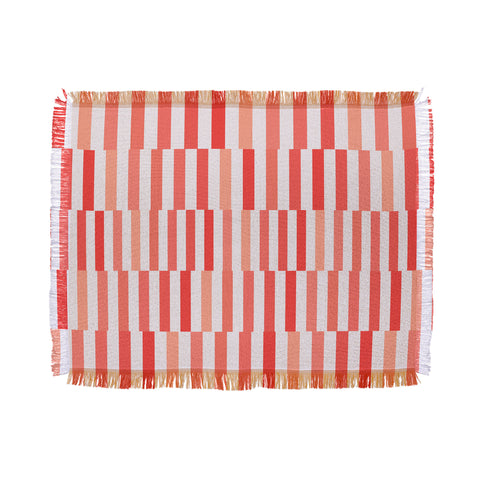 Fimbis Living Coral Stripes Throw Blanket
