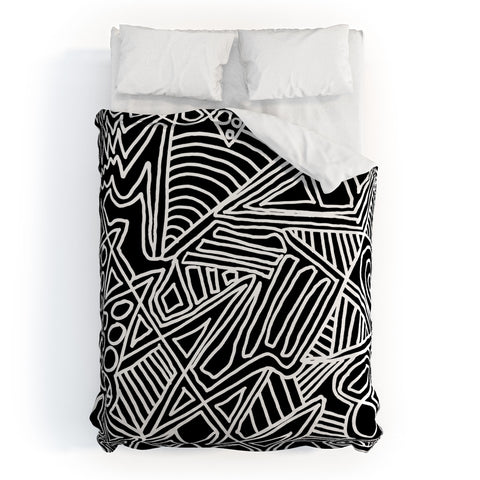 Fimbis Monochrome Chaos Duvet Cover