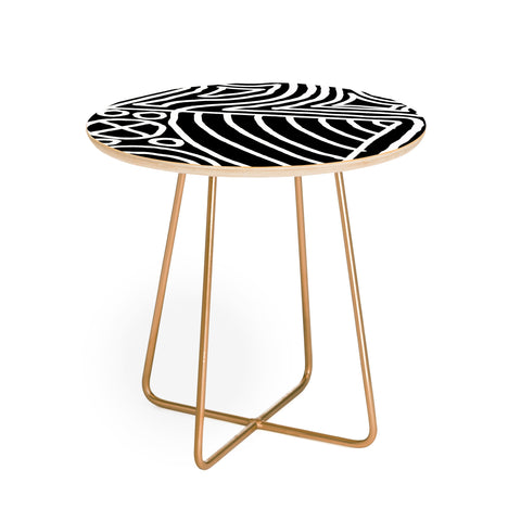 Fimbis Monochrome Chaos Round Side Table