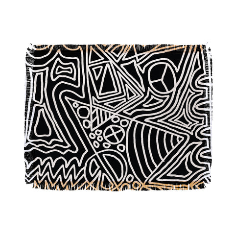 Fimbis Monochrome Chaos Throw Blanket