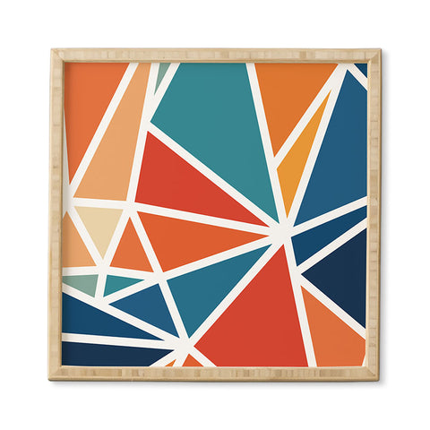 Fimbis Mosaic Blues Oranges Framed Wall Art