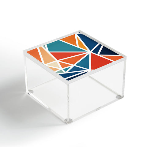 Fimbis Mosaic Blues Oranges Acrylic Box