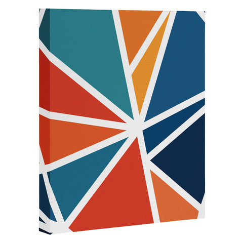 Fimbis Mosaic Blues Oranges Art Canvas