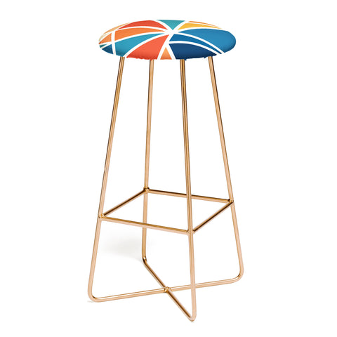 Fimbis Mosaic Blues Oranges Bar Stool