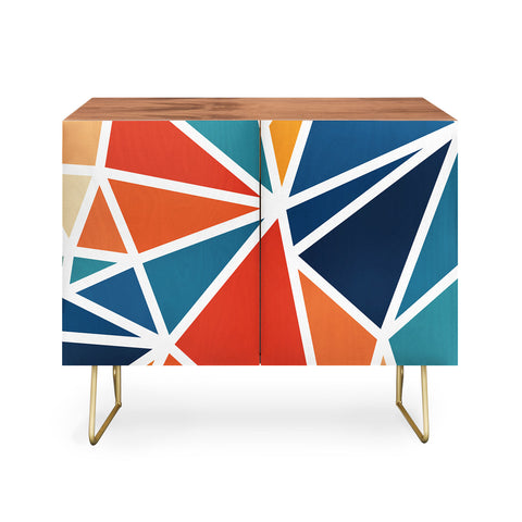 Fimbis Mosaic Blues Oranges Credenza