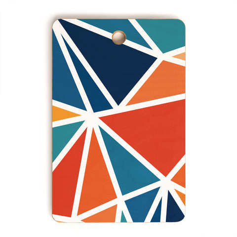 Fimbis Mosaic Blues Oranges Cutting Board Rectangle