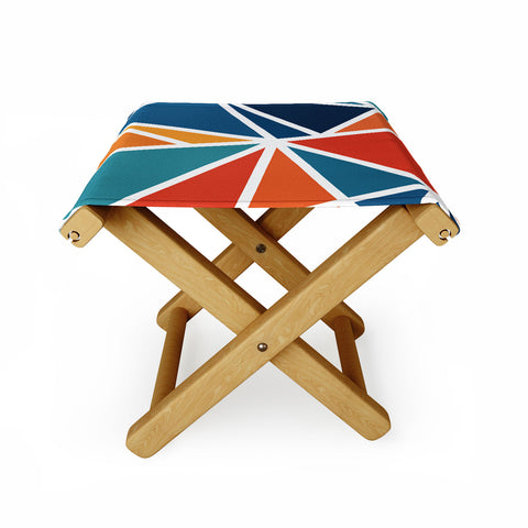 Fimbis Mosaic Blues Oranges Folding Stool