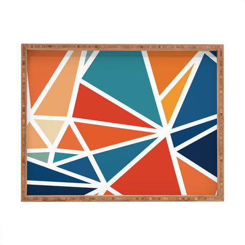 Fimbis Mosaic Blues Oranges Rectangular Tray