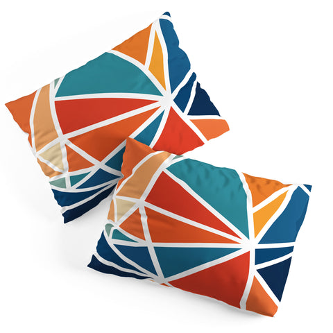 Fimbis Mosaic Blues Oranges Pillow Shams