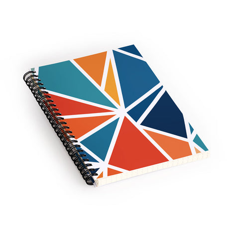 Fimbis Mosaic Blues Oranges Spiral Notebook
