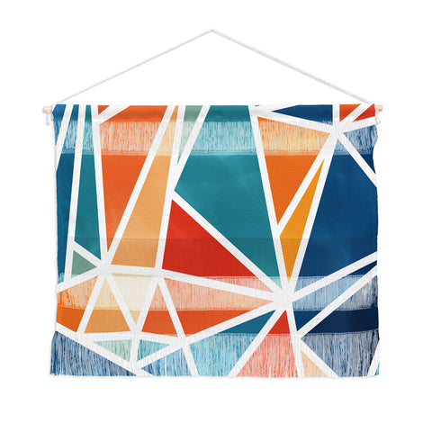 Fimbis Mosaic Blues Oranges Wall Hanging Landscape