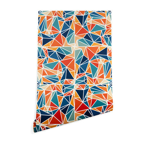 Fimbis Mosaic Blues Oranges Wallpaper