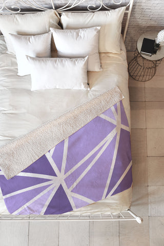 Fimbis Mosaic Purples Fleece Throw Blanket