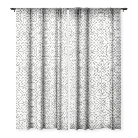 Fimbis NavNa Black and White 2 Sheer Window Curtain
